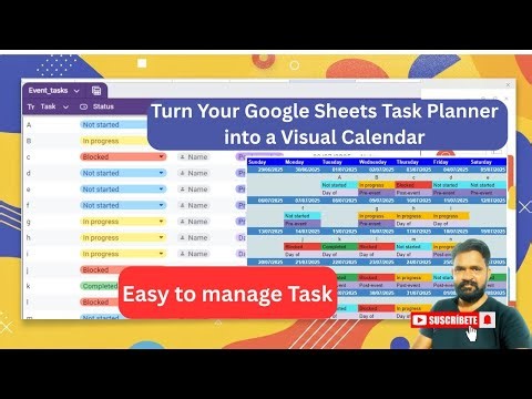 task management in google sheets | To-do list | fully dynamic calendar view #exceltutorial