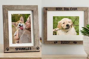 Personalized Dog Picture Frame - Natural Wood - Grey - Custom Add Your Own Text Photo Frame - Dog Gift - Pet Frame Custom Pet 5x7 8x10 11x14 - Etsy