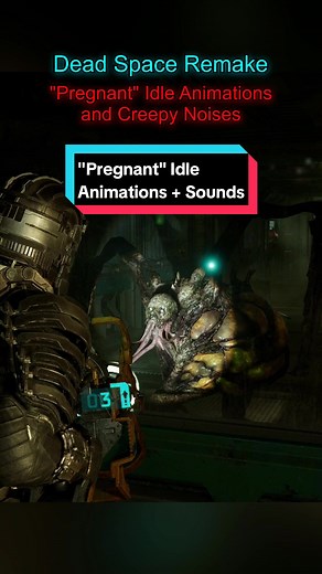 Creepy Pregnant Necromorph Idle Animations and Noises - Dead Space (2023 Remake)