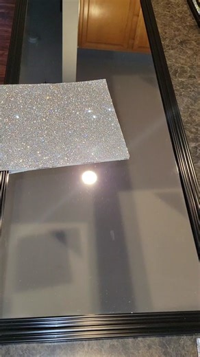 DIY Mirror Wall using @walmart mirrors with rhinestones from @amazon Links in comments. #decor #fyp #diy #mirror