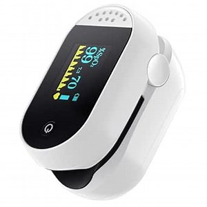 Fingertip Pulse Oximeter, with OLED Screen Auto Graph Display/Alarm and AAA Batteries Lanyard, Fast and Accurate Measurements for Home and Outdoor Sports