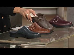 Clarks Collection Leather Slip-On Clogs - Patty Lorene on QVC
