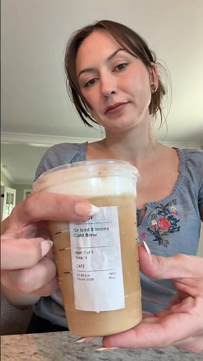 NEW SMORES STARBUCKS COLD BREW 🧊☕️🍫🍦 #starbucks #viral #foodshorts
