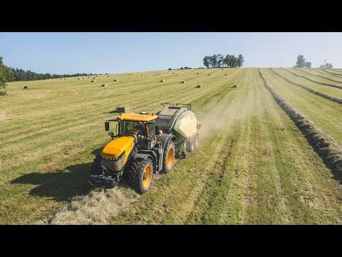 AGROSLUŽBY Václav Jelínek - JCB Fastrac 8330 iCON & KRONE BigPack 1290 HDP VC při lisování sena