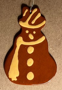 Snowman - Handmade Redware Folk Art Ornament for Your Feather Tree - Etsy
