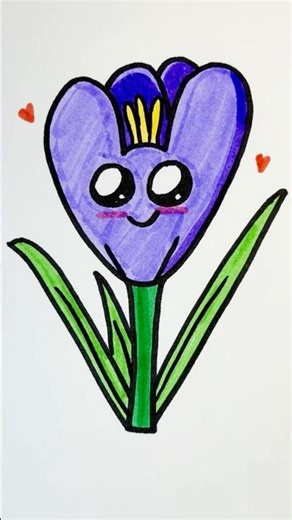 How to draw a Easy Spring Flower Step by Step for Kids #drawingforkids