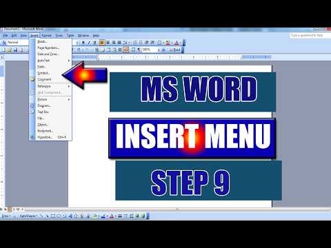 ms word insert menu step 9