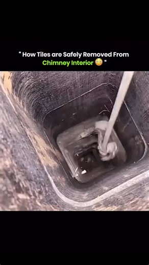 Explain everything 🧠 on Instagram: "Workers remove chimney tiles using special tools. They break the clay flue liner in sections from top to bottom. Steel rods or chain whips attached to drills or hammers break the tiles apart. Dust and debris fall into the firebox for cleanup. This process is done when tiles are cracked, misaligned, or blocking airflow. You need tile removal before installing a new stainless steel liner for safe chimney use. • • • #knowledge #history #innovation #technology #f