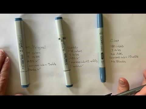 What are the differences between Copic Ciao, Original & Sketch Markers?