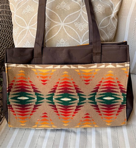 Pendleton Wool Panel Tote Bag - Etsy