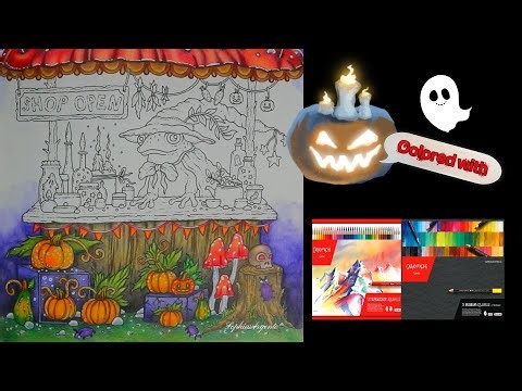 Halloween Coloring Week - Spooky Frog Shop - Coloring Book - Hanna Karlzon