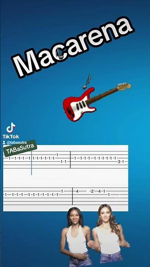 Macarena on Guitar {Easy Tabs Tutorial} los del rio