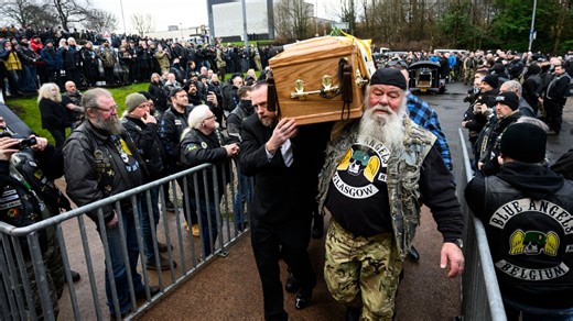 Hundreds of bikers gather for Glasgow funeral of Blue Angels founder