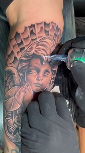 Angel Tattoo #angeltattoo using #mastracer #mastpro #blackandgreytattoo #ofwtattoo #balikbayantattoo #tattoovideo | WRECK Tattoo Studio