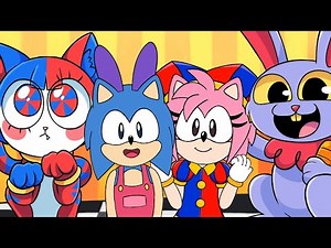 Sonic And Amy watch THE AMAZING DIGITAL CIRCUS, but PETS?! Animation