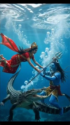 Goddess Parvati Jumped Into The Ocean To Save Lord Shiva 🕉️🙏🌿#harharmahadev #shiv #bhakti #ytshorts