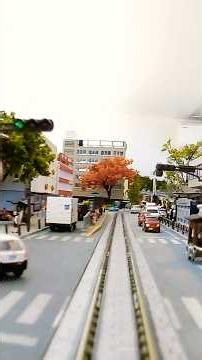 【Nゲージ自宅レイアウト】路面電車前面展望 (人マシマシ編)#kato #train #鉄道模型 #nゲージ #路面電車