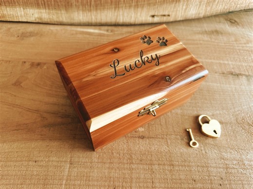 Engraved Cedar Pet Urn Box, Dog, Cat Memorial, Keepsake, Ashes, Wood Box, Chest, Personalized - Etsy