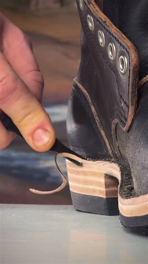 Bob Henderson | Bevelling the edges of this leather boot build! The soles and heels have been sanded straight and smooth, now it’s time to bevel the top... | Instagram