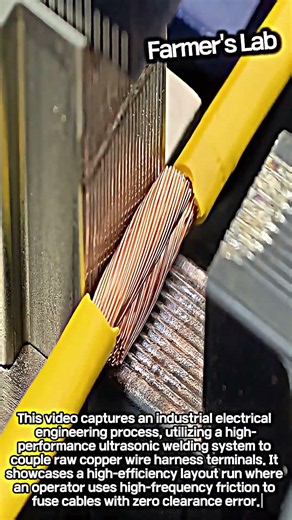 High-Frequency Copper Wire Molecular Fusion Run #worker #process #welding #wiring #harness