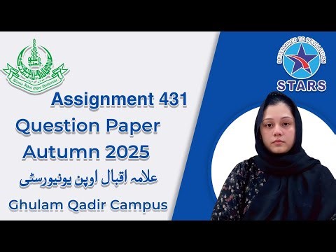 431 Assignment Question Paper | Allama Iqbal Open University Autumn Semester 2025