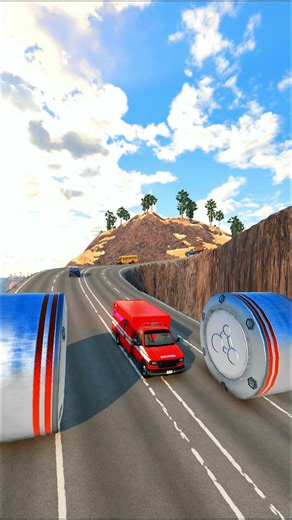 Ambulance & School Bus & Truck vs Hydraulic Crush - BeamNG.Drive #beamngdrive #crashdrive
