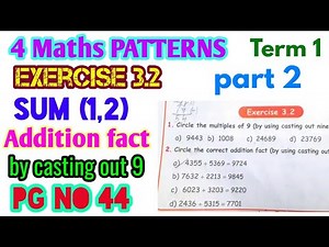 4 std Maths,Unit 3 PATTERNS exercise 3.2(pg no 44),part 2,Term 1 samacheer,New samacheer syllabus