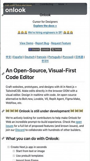 Onlook: The "cursor for design" tool vibe coders actually need #ai #github