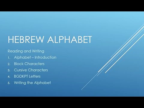 Introduction to the Hebrew Alphabet in Block and Cursive