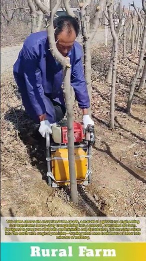 Motorized Tree Spade with Sharp Blades Cuts Roots: Portable Tree Digger Soil Ball Cutting Machine