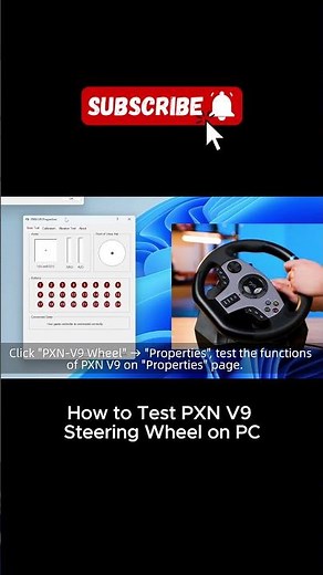How to Test PXN V9 Steering Wheel on PC. #shorts