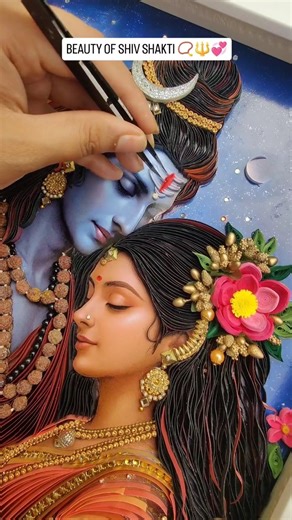 Quilling | Handmade | Gifts | Bulk orders on Instagram: "48 hrs of patience, love & creativity poured into this quilled piece — is it worth the grind?🌸🌿 @lazyy_lovee thanku so much for trusting @_dola_quilling A wonderful and truly unique house warming, birthday and anniversary gift for your loved ones.... 😊 Off to new home..🏡❤️ Dm for details and orders.... 🙂 #quilling #quillingframe #quillingshivji #quillingshivling #quillinggod #god #ganeshji #handmade #homedecor #ganpatibappa #diwali #h