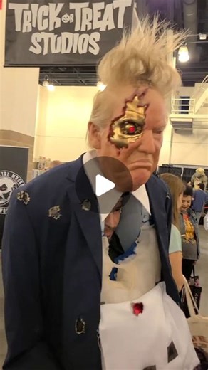 SFX ATLAS on Instagram: "Trumpinator at @monsterpaloozaofficial worn by @theballzoshow Mask by @hyperfleshdude. So who's gonna win? -- #trump #joebiden #halloween #terminator #cosplay #mask"