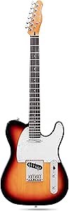 Fesley 39" TL Style Electric Guitar:Solid Body Electric Guitars for Intermediate &Pro Players with Wilkinson Pickups,Grover Tuners,6 String Guitar with Roasted Maple Neck,Rosewood Fingerboard,Sunburst