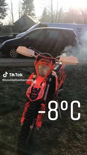 Ktm exc 250 cold start -8 degrees 🥶🥶#ktm #ktmexc #exc250 #2t #twostroke #cold