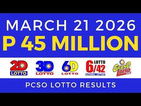 Lotto Result Today 9pm March 21 2026 PCSO