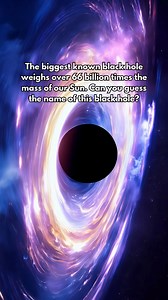 The biggest known black hole weighs over 66 billion times the mass of our Sun. Can you guess the name of this black hole? #blackhole | Future Worlds