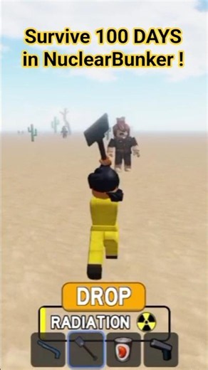 Watch me Survive 100 Days in a Nuclear Bunker😱!☣️ | #Roblox #Games #Shorts