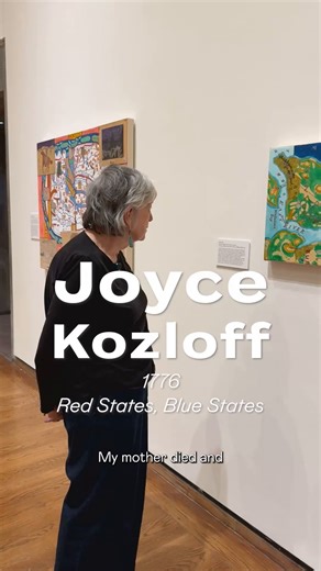 A reaction to the 2016 presidential election, "Red States, Blue States" reflects on how politics and religion shape public discourse and education in a deeply divided nation. While cleaning out her parent’s house, Joyce Kozloff discovered her own childhood drawings and maps, which she reimagined to examine how maps, education, and national myths shape identity. The works continue her long-standing practice of repurposing earlier materials, transforming personal history into new artistic explorat