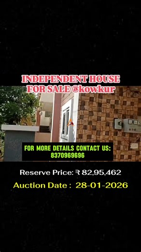 AuctionBazaar on Instagram: "🏦 BANK AUCTION PROPERTY – HYDERABAD 🏡 🔔 Duplex House at Reserve Price 📍 Location: Kowkoor Village, Alwal Circle, Hyderabad 🏠 Property Type: Semi-Finished Duplex House 📐 Plot Area: 145.83 Sq Yards 🏗 Built-up Area: 2300 Sq.ft 🏢 Structure: Ground + First Floor 🛣 East Facing Road: 40 ft Wide Road 🏛 GHMC Limits – Medchal–Malkajgiri District 💰 Reserve Price: ₹82,95,462 📅 Auction Date: 28-01-2026 🏦 Bank: HDB Financial Services Limited ✨ Buy below market value t