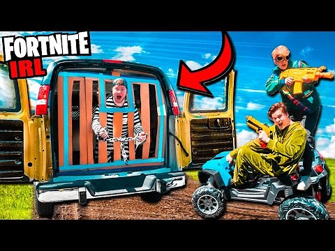 FORTNITE BATTLE ROYAL IRL CHALLENGE - Durrr Burger Prison Escape Box Fort Battle