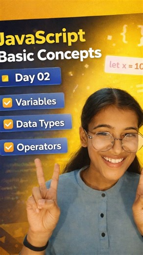 DEVISH on Instagram: "Day02/30, Javascript Basics...🎁 Aakhri me gift hain aapke liye, Comment kro full code or answer..... Typingggggg #devish #viralreels #trending #explorepage✨ #technolife contenttech techlovers javascript [JavaScript,Tech, Viral, Trending,Devish]"