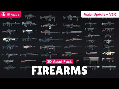 Firearms (Major Update – v3.0) - 3D Low Poly Asset Pack for Games