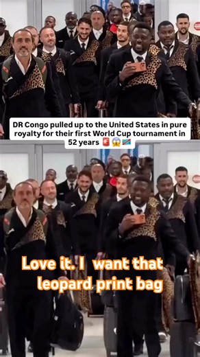 DR Congo landed in style with the leopard suits and leopard styles bag ! Unmatched