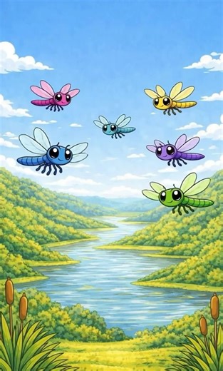 ✨ Colorful Dragonfly Rhythm ✨#thezoorhythm #dragonflies #naturevibes #cartoon #cuteanimals