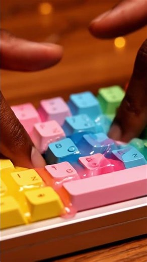 ASMR Slime Keyboard Pressing | Colorful Liquid Sauce Ooze | Satisfying Macro Infinite Loop 🌈⌨️ #asmr