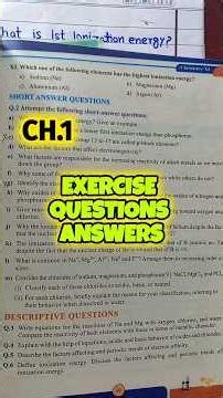 Chemistry Class 11 Chapter 1 | Exercise Short Questions & Answers | Smart Syllabus |Notes