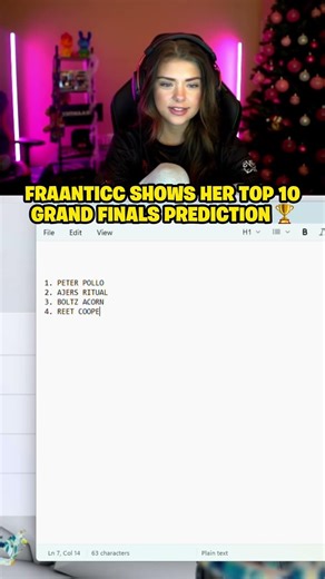 Fraanticc Shows Her Top 10 Grand Finals Prediction 🏆🫢 // Code Fraan // #EpicPartner