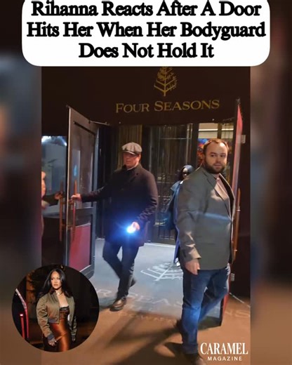 CARAMEL on Instagram: "#Rihanna reacts to being hit by a door after her bodyguard fails to hold it: “Such a gentleman you are.”"