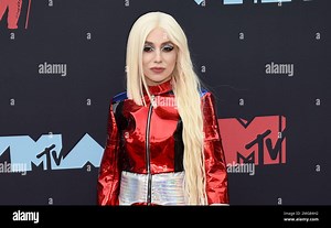 Ava Max arrives at the MTV Video Music Awards on Aug. 26, 2019, in Newark, N.J. Days before the release of her debut album "Heaven & Hell," Ava Max spoke during a press conference on Friday, August 14, 2020, and shared her experience dealing with bullying and home schooling. (Photo by Evan Agostini/Invision/AP, File Stock Photo - Alamy